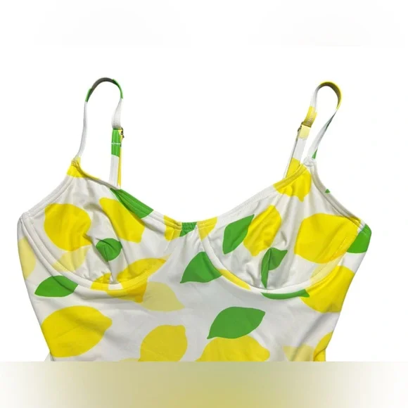 KATE SPADE womens lemons one piece underwire swimsuit size XL NWT - Picture 3 of 8